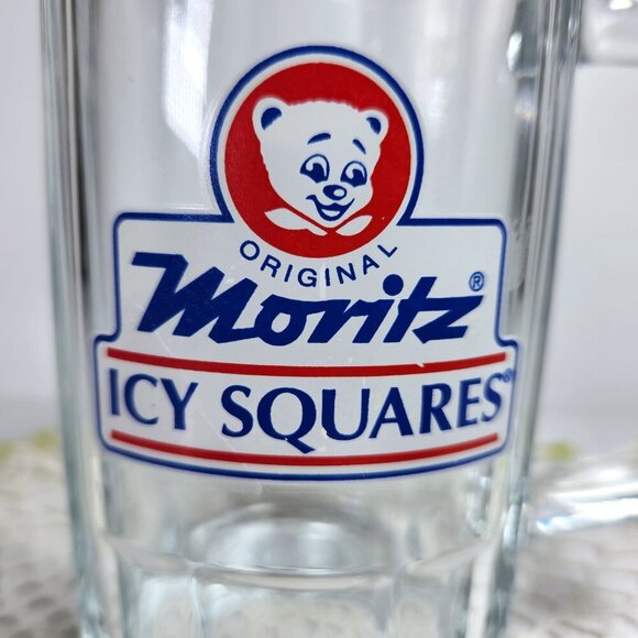 Vintage Original Moritz Icy Squares Promotional Glass Beer Mug Rare - Picture 8 of 8